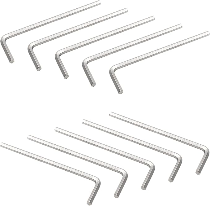 Litoexpe 10 Pieces 1/8" Hex Key Wrench, L Shape Allen Wrench, Chrome Vanadium Steel