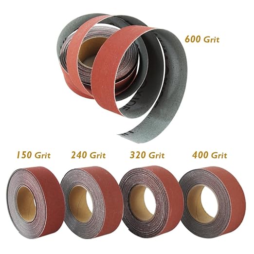 O'SKOOL Turner?셲 Sanding Pack Abrasive Strip Kit 5 Grits with Dispenser for Wood Turners, Furniture Repair, Woodworkers, Metal Workers, Automotive Body Work | 150, 240, 320, 400, 600 Grit Rolls, SF02A