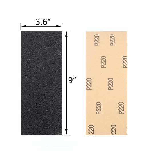 30Pcs 9 x 3.6 Inchs 220 Grit Wet and Dry Handmade Universal Sanding Sheets, Suitable for Woodworking Furniture/Automobiles/Metal/Lacquer Polishing Sandpaper