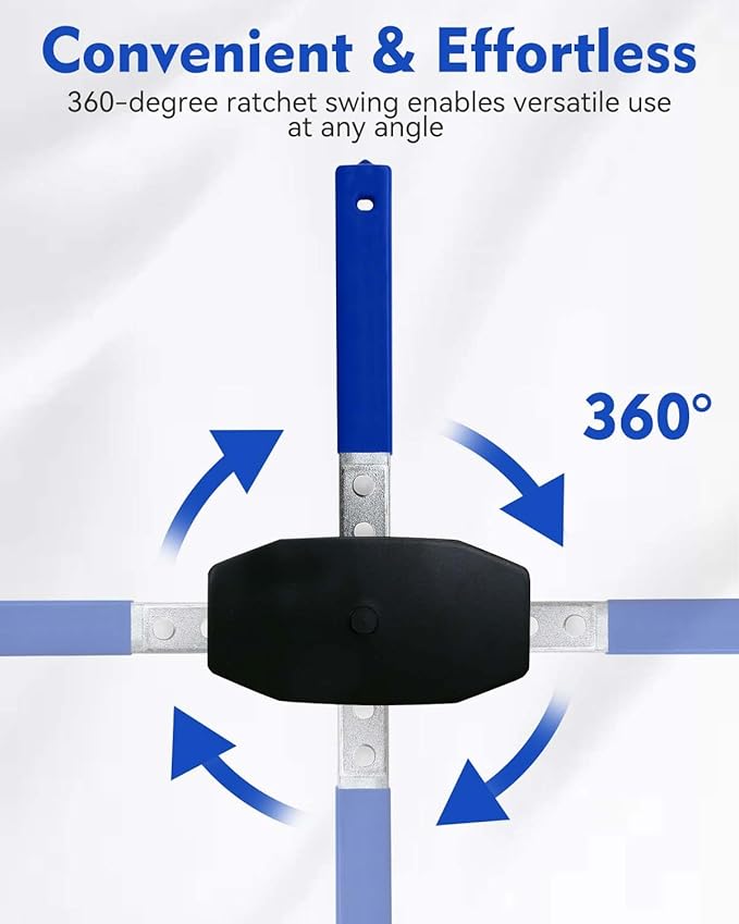 Upgraded Brake Caliper Compression Tool 4 in 1 Universal Caliper Piston Compressor Tool with 4 Brake Caliper Hangers Brake Pad Spreader Tool with 360째Swing Ratchets for Car Brake Repair Blue