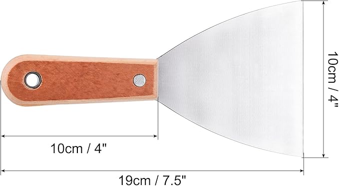 PATIKIL 4" Putty Knife, Carbon Steel Blade Scraper Tool with Wooden Handle for Repairing Wall Paint Stripping Removing Wallpaper
