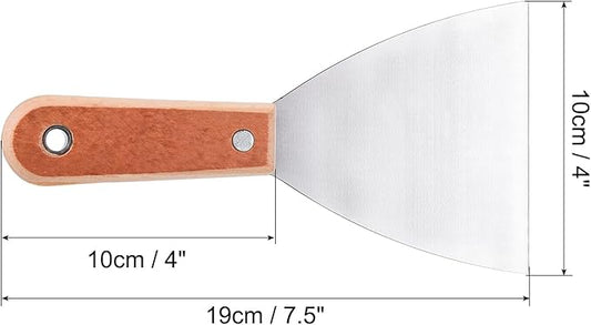 PATIKIL 4" Putty Knife, Carbon Steel Blade Scraper Tool with Wooden Handle for Repairing Wall Paint Stripping Removing Wallpaper