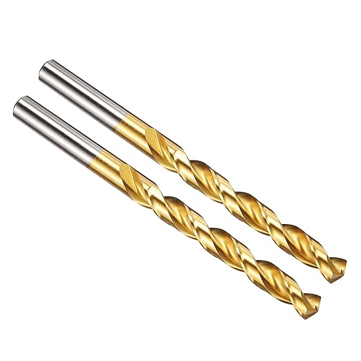 PATIKIL 9.5mm Drill Bit, M42 8% Cobalt High-Speed Steel Jobber Straight Shank 135° Titanium Nitride (TiN) Coated for Hard Metal Stainless Steel - 2 Pack