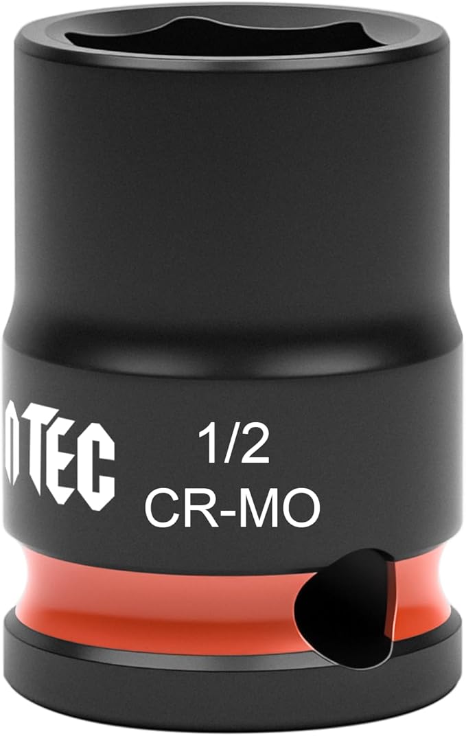 6-Point Shallow Impact Socket, 3/8-Inch Drive 1/2 Inch Socket, Cr-Mo,Automotive, Truck Maintenance, Heavy Equipment Repair