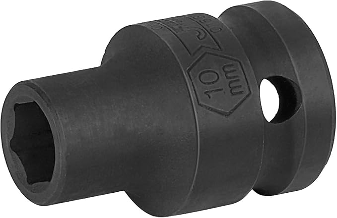 JETECH 1/2 Inch Drive 10mm Standard Impact Socket, Chrome Molybdenum Alloy Steel, 6-Point Design, Metric