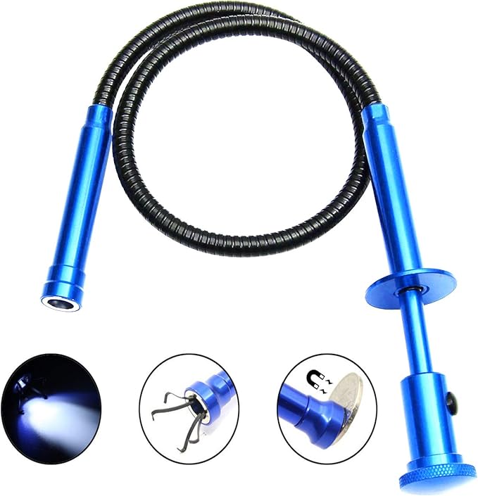 Telescoping inspection mirror with LED lights竊똅lexible Claw Grabber Tool Magnetic 4 Claw Picker. Combination tool set. Easy to extendable observe and grab the items in the gap picker upper grabber