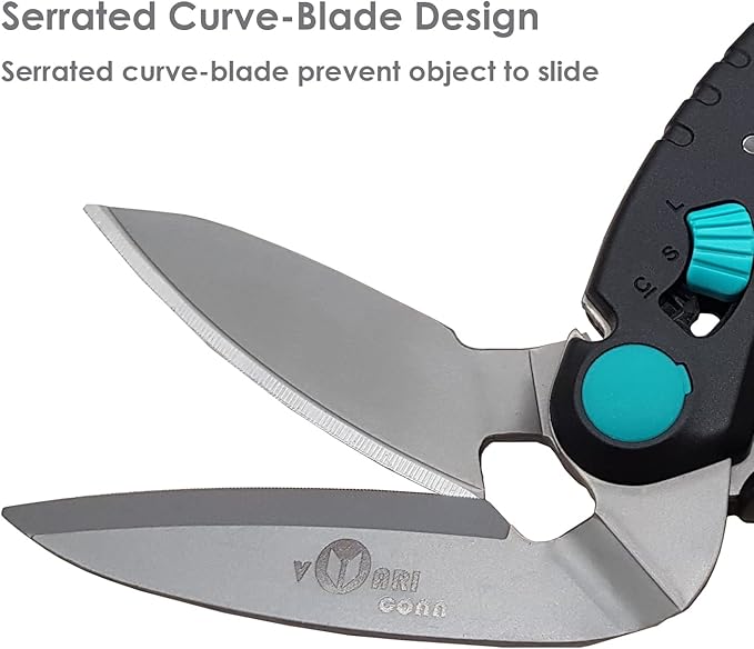 10 inch Heavy Duty Scissors, Multipurpose, Stainless Steel, Serrated Blade, Industrial Shears for Carpet, Cardboard and Recycle, Soft Grip, Easy Cutting Thick Paper, Leather, Sewing Fabric