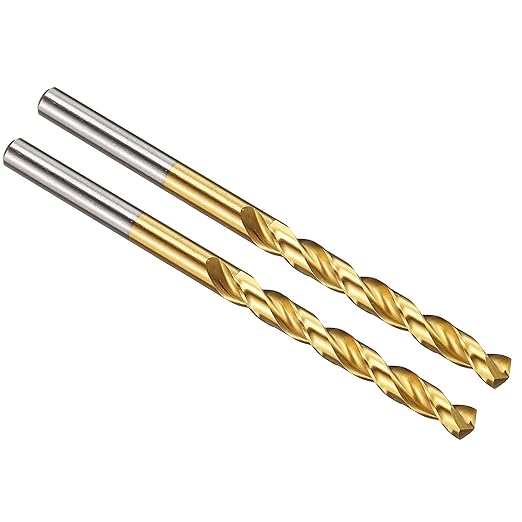 PATIKIL 5.1mm Drill Bit, M42 8% Cobalt High-Speed Steel Jobber Straight Shank 135° Titanium Nitride (TiN) Coated for Hard Metal Stainless Steel - 2 Pack