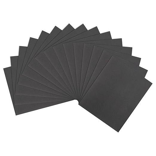 HARFINGTON 15pcs Sandpaper 600 Grit 9 x 11 Inch A-Weight Backing Silicon Carbide Abrasive Wet Dry Sanding Sheets for Wood Finishing, Metal Sanding, Automotive Polishing