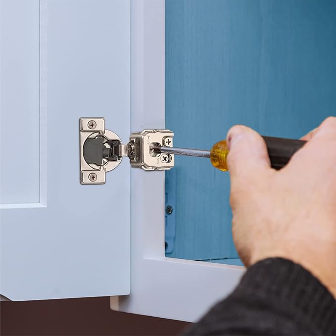 Chibery 20 Pack 1-1/4" Overlay 3D Soft Close Concealed Hinge for Face Frame Door, Smooth Slow Self Closing Hinges, Satin Nickel, Hidden 105째 Open Angle Stainless Steel Hinge for Kitchen Cabinet Door