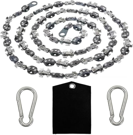 upgrade 53 Inch High Reach Tree Limb Hand Rope Chain Saw Cuts Branches Manual Pocket Chainsaw with 68 Sharp Blades on Both Sides for Gardening Camping Hiking Survival Gear-No Ropes Included