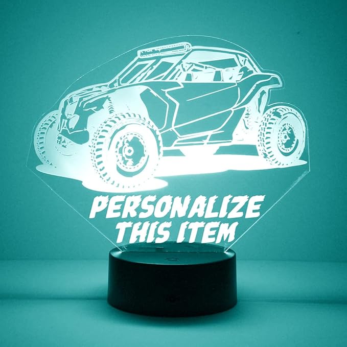 Transportation Custom LED Sign Night Light Lamp with Remote, Light Up Display with Personalized Name or Image, Customized and Made in The USA, Clear Acrylic Design Home Decor with 16 Colors, 4 Modes