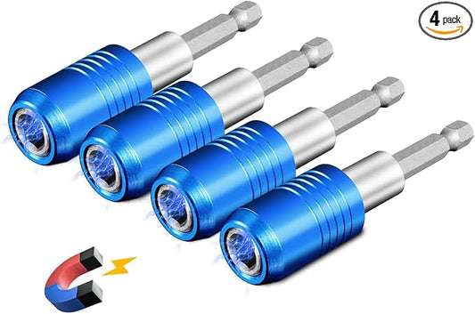 BLACKROBOT 4-Piece Magnetic Quick Change Impact Bit Holder, 2.5-Inch Drill Bit Extension for 1/4" Hex Drives, Ideal for Screwdriver Bits, Nuts, Drills and Socket Driver Adapters