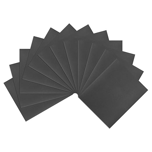 HARFINGTON 12pcs Sandpaper 2000 Grit 9 x 11 Inch A-Weight Backing Silicon Carbide Abrasive Wet Dry Sanding Sheets for Wood Finishing, Metal Sanding, Automotive Polishing