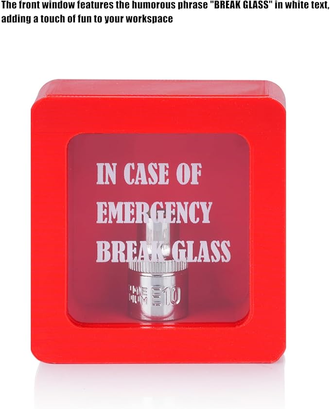 10mm Socket Display Holder,In Case of Emergency Break Glass Box,Essential Toolbox Accessory,Gift For Garage Wall,Workshop D챕cor