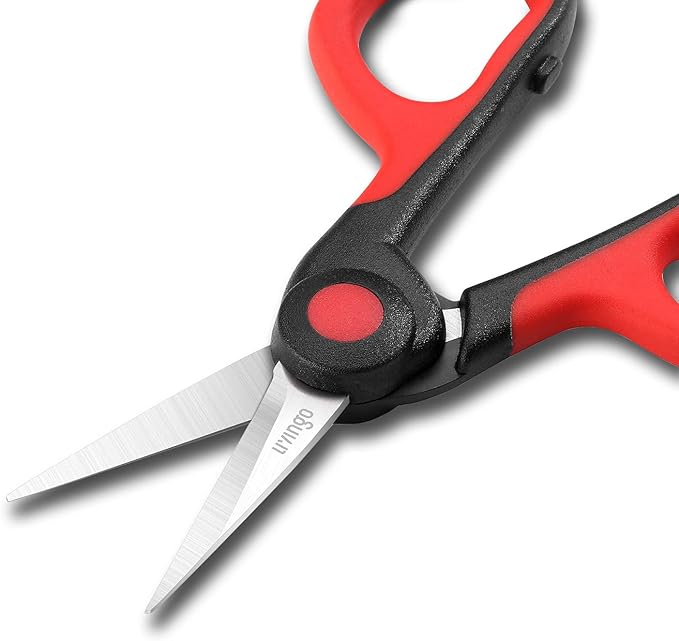 LIVINGO 4.5??Small Sharp Embroidery Scissors, Precise Detail Pointed Tip Stainless Steel Shears for Cutting Fabric, Needlework Thread Yarn Craft Sewing, Scrapbook, Paper, 2 Pack Red/Black