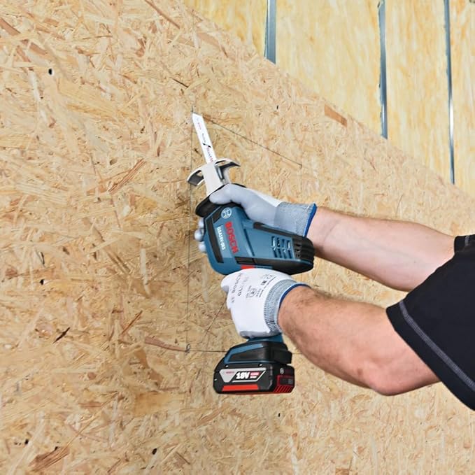 BOSCH GSA18V-083B 18V Cordless Reciprocating Saw - Lightweight & Compact, 0.83" Stroke, 3,050 SPM, Variable-Speed Trigger, Toolless Blade Change, LED Light (Bare Tool)
