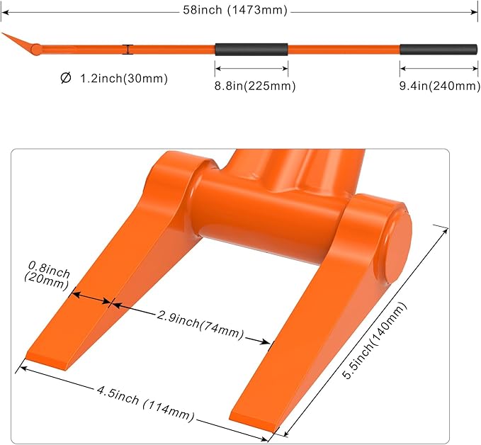 Demolition Tools - 2mm Steel Demo Deck Board Removal Tool for Wood Floors & Drywall Removal - Wrecking Bar for Contractors, Restoration, 58'' Straight Handle for a Good Lever
