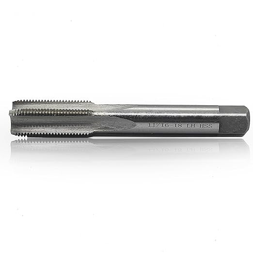 Lzcdelyxiao 11/16"- 18 Left Hand Straight Flute Thread Tap Machine Tap 11/16-18 TPI Nominal Diameter 11/16" Thread Per Inch 18 Fin Thread UNS Thread High Speed Steel HSS W6542