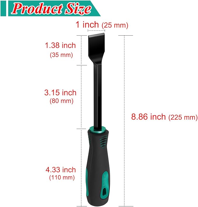 Scraper Head Gasket Scraper, High Hardness Chrome Vanadium Steel with Non-Slip Rubber Handle Scraper, Gasket Scraper for Removing Gaskets,Rust, Paint,Varnish (1 '')