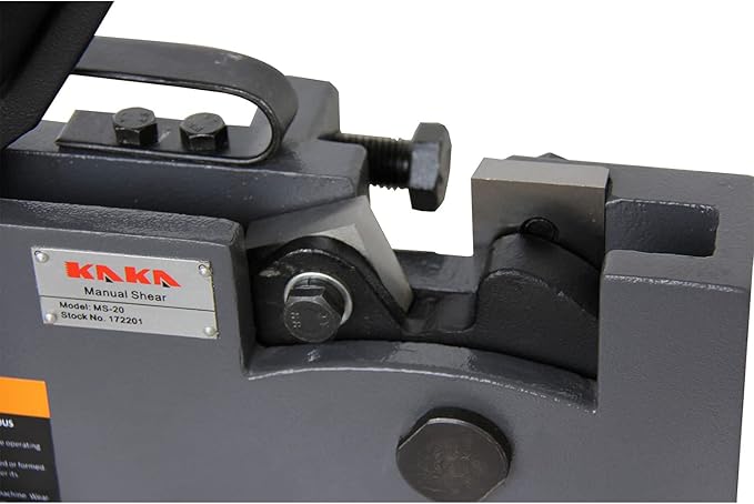 KAKA INDUSTRIAL Manual Sheet Metal Shears, Cuts Round Steel up to 3/4 inch (20mm), Flat Bar, Square Steel, Rebar and Rod, Benchtop Hand Shear MS-20 for Metalworking and DIY Projects