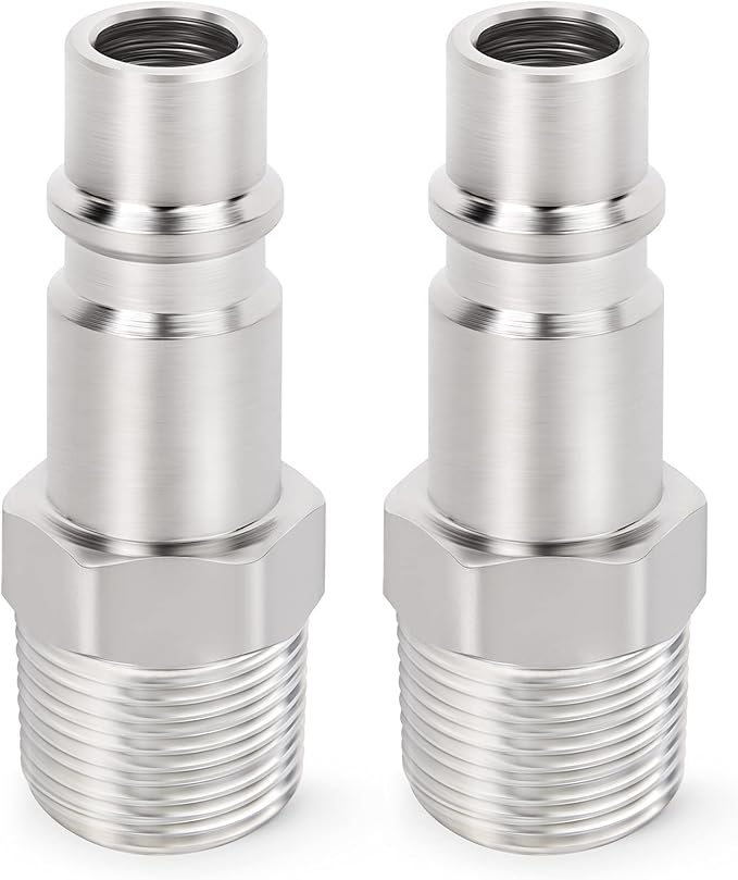 GASHER 20PCS 1/2-Inch NPT Male Industrial Air Tool Fitting, 1/2-Inch High Flow Pneumatic Plugs Max Working Pressure 300PSI