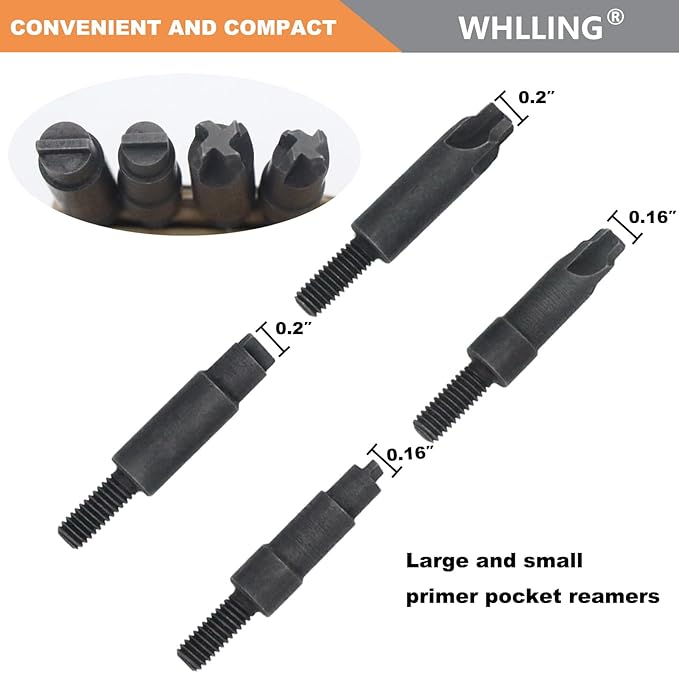 Case Prep Multitool, Case Chamfer Deburring Hand Tools for Reloading, Fits Case. 17-. 45 Caliber, Primer Pocket Cleaners Reamers for Removing Crimps