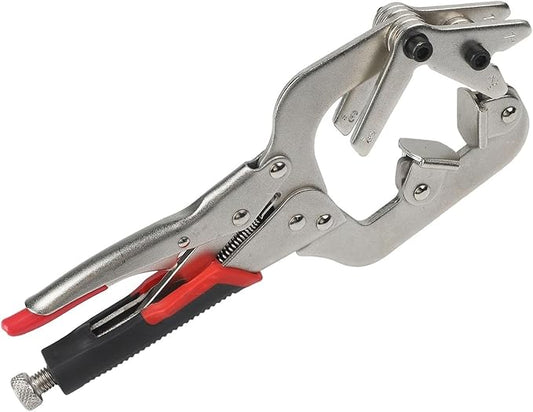 Adjustable Welding C-Clamp Locking Pliers 10 Inch Welding Clamp, Non-slip Handle, 270 Degree Rotating Head For Metal Pipe Square Tube Wood Column 1-3 Inch