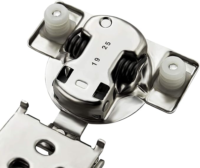 Ravinte 20 Pack 10 Pair 1/2 inch Overlay Soft Close Hidden Door Hinge for Kitchen Cabinet Stainless Steel Adjustable Satin Nickel Hardware