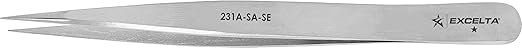 Excelta - 231A-SA-SE - Tweezers - Straight General Assembly - One Star - Anti-Mag. SS, 0.06" Height, 0.32" Wide, 4.75" Length
