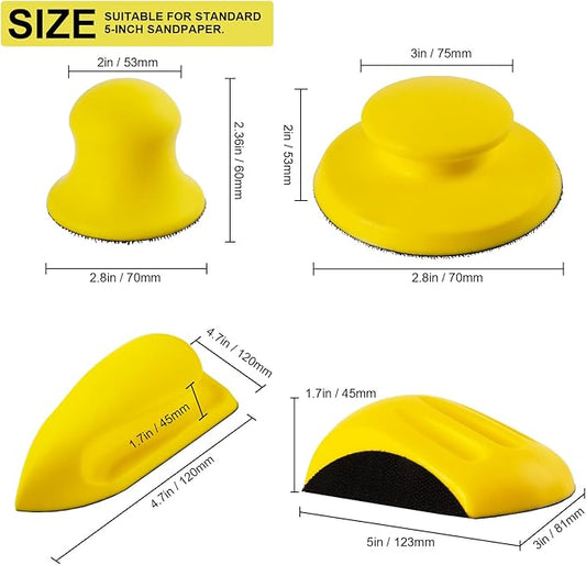 4Pcs Hook and Loop Sanding Block Included 1 Cleaning Brush 5 Inch Round and Mouse Sanding Block Meant for Wood Furniture Restoration Home Arts and Crafts