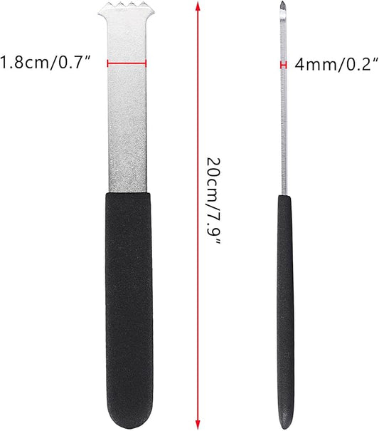 JUXYES 2 Pack Paver Removal Tool Set, Hard Steel Paver Puller Tool with Joint Scraper Micro Teeth, Paver Extractor Tool for Garden Lawn Yard Patio Paver Brick Block Replacement