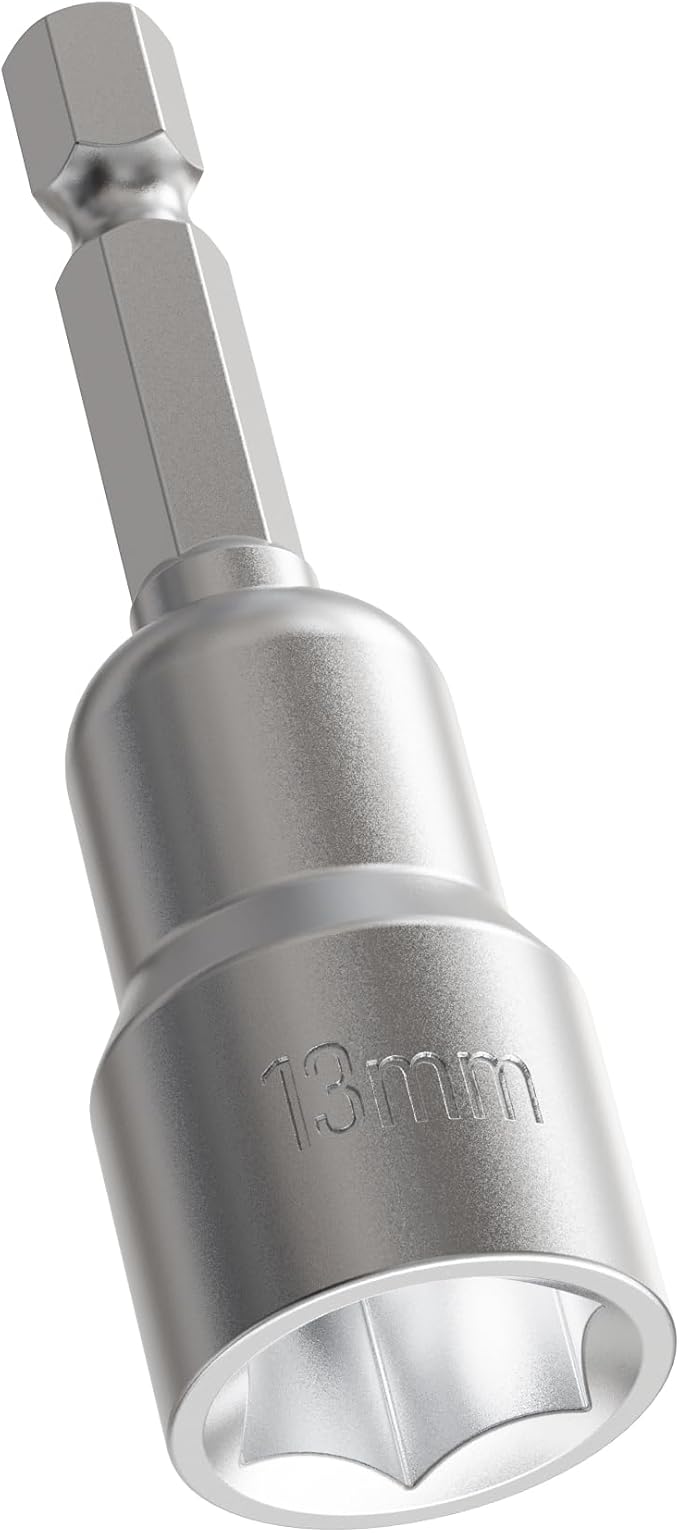 FOCKEAMS 13mm/0.51in Magnetic Nut Setter Driver Drill Bit,Quick-Change,Impact Nut Driver Kit for Electric Drill,1/4" Hex Shank Drill Socket,65 mm Length Cr-V Adapter Drill Bits,Metric&SAE
