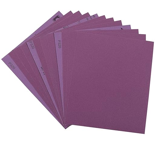 Sandpaper 320 Grit, Wet Dry Sanding Sheets 9 x 11 Inch, Advanced White Fused Alumina Abrasive Sand Paper for Wood Furniture Finishing, Metal Sanding, Automotive Polishing, 12-Sheets