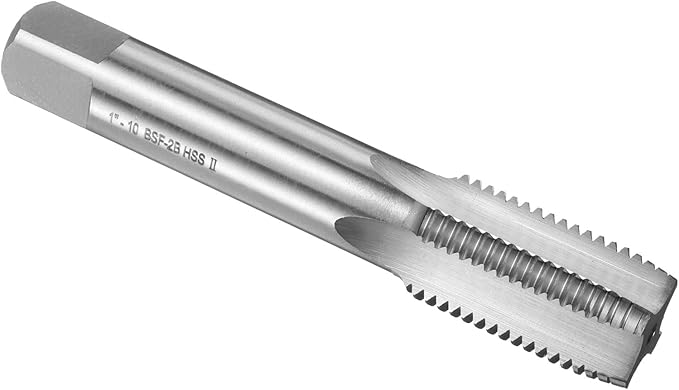 uxcell Hand Plug Tap 1"-10 BSF 2B Thread Plug Style Taps Straight Flute Screw Tapping Threading Tool High Speed Steel HSS6542