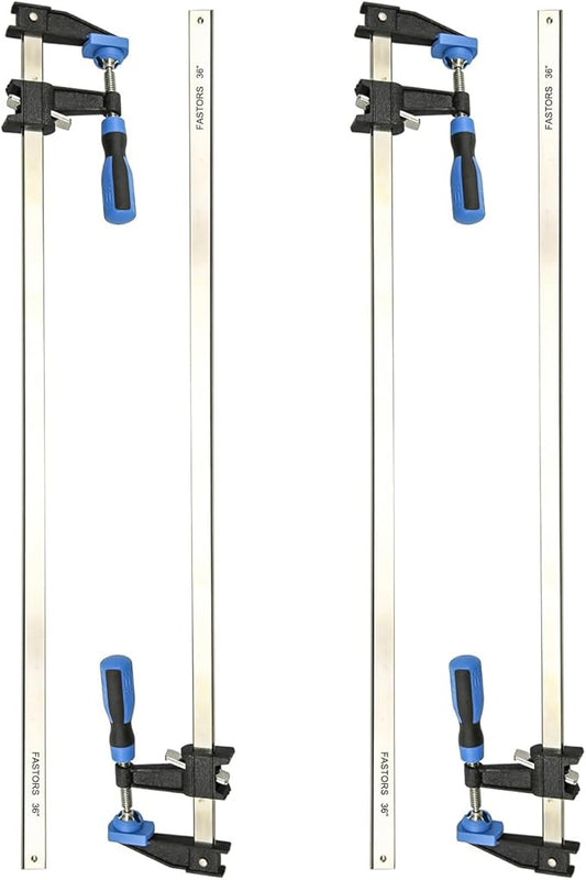 FASTORS Bar Clamps for Woodworking 36 Inch,4 Pack Wood Clamps Adjustable and Release Quickly,Woodworking Clamps Throat Depth 2.5 Inch,Serrated Steel Rail,Bar Clamps Force 600 Lbs