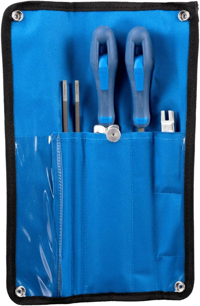 PFERD Sharpening Files Set CS-SLS- 5.16 in Roll Bag | Diameter 5.16 mm | 13/64 Inch for Chain Pitch 3/8 Inch | For Comfortable and Power-saving Sharpening of Saw Chains - Part 18077