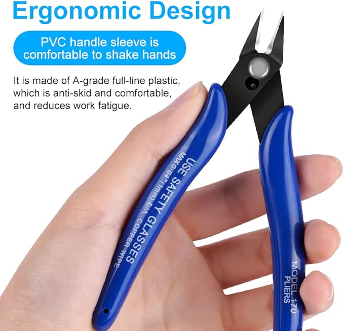 Ainiv Heavy Duty Cutting Pliers - Spring-loaded Side Cutters, Diagonal Cutters in CRV Steel for Electrical and Home Use