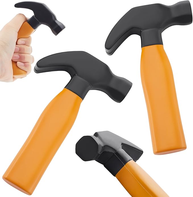 Zhanmai 2 Pcs Toy Foam Hammer, Simulation Hammers, Christmas Stocking Stuffers to Release Anxiety, Classroom Educational Toy for Teens and Toddlers (Black)