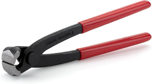 Bates Nail Puller - Red, 8-Inch, End Cutting Pliers, Carpenter Tool, Staple Puller