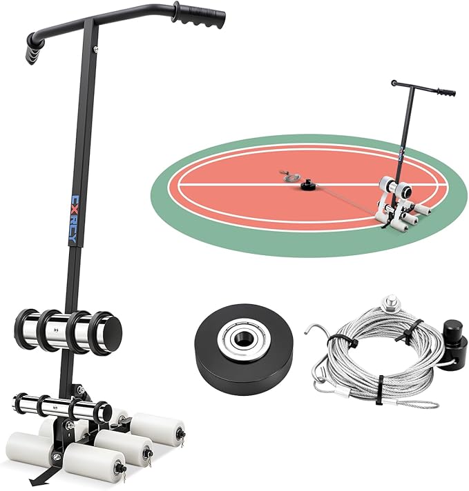CXRCY Court Line Tape Machine. Adjustable Height & Spacing, Playing Field Line Striping Machines for Parking Ground Marking, Road Warning. with Circle Drawing Tool