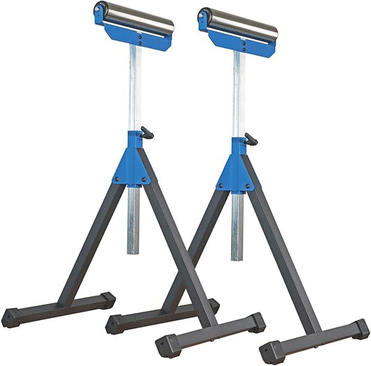 2 of Folding Roller Stand, Height Adjustable, Heavy Duty 300 LB Load Capacity Each, Outfeed Woodworking, Folds Flat for Easy Storage, Twin Pack, KF3015