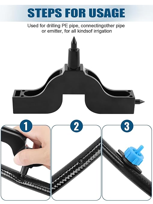 Kalolary 2-in-One Drip Irrigation Tubing Hole Punch, 1/4" Fitting Insertion Tools Drip Tube Hole Punch for 4/7mm PE Pipe Hole Punches