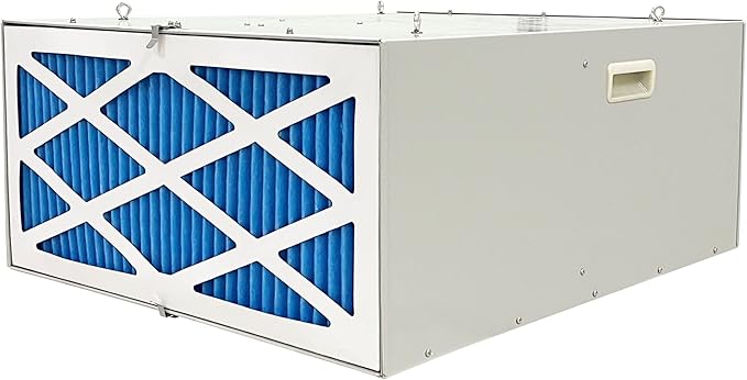 iLIVING ILG8AF8000 3-Speed Air Filtration System Fan with Remote, Hanging or on Wheels Filter for Garage Air Cleaner, Shop Dust Collector, and Woodworking Station, 1025 CFM