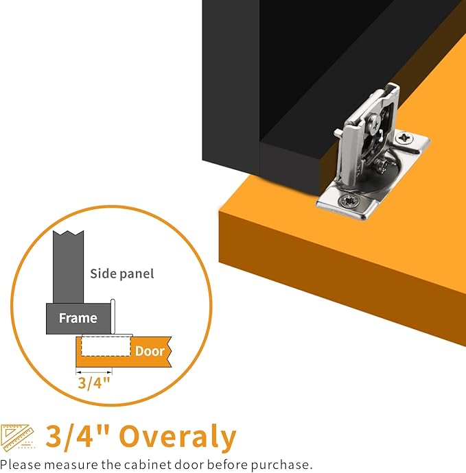 Chibery 50 Pack 3/4" Overlay 3D Soft Close Concealed Hinge for Face Frame Door, Smooth Slow Self Closing Hinges, Satin Nickel, Hidden 105째 Open Angle Stainless Steel Hinge for Kitchen Cabinet Door