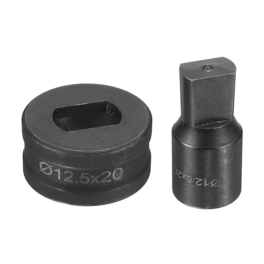 HARFINGTON Hydraulic Hole Punch Die 過12.5횞20mm Slot Hole 40Cr Steel Electric Punching Kit for CH70 Electric Punching Machine, Black