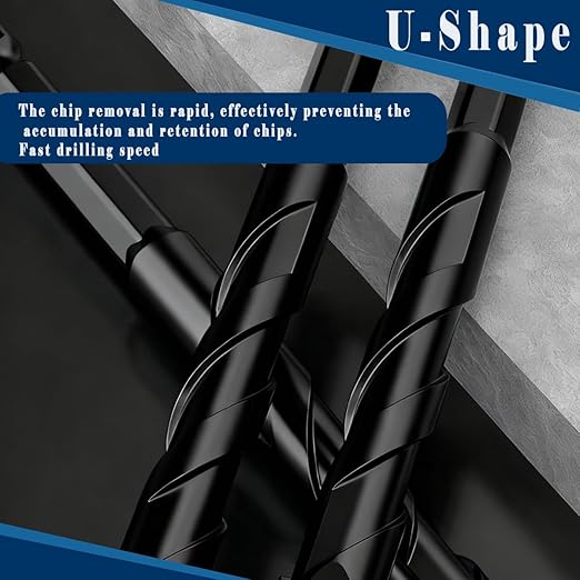 10pc Black Serrated Eccentric Masonry Drill Bit, Serrated Concrete Drill Bit Set for Ceramic Tile Brick Glass Plastic Marble and Wood (3/16??to 1/2??.