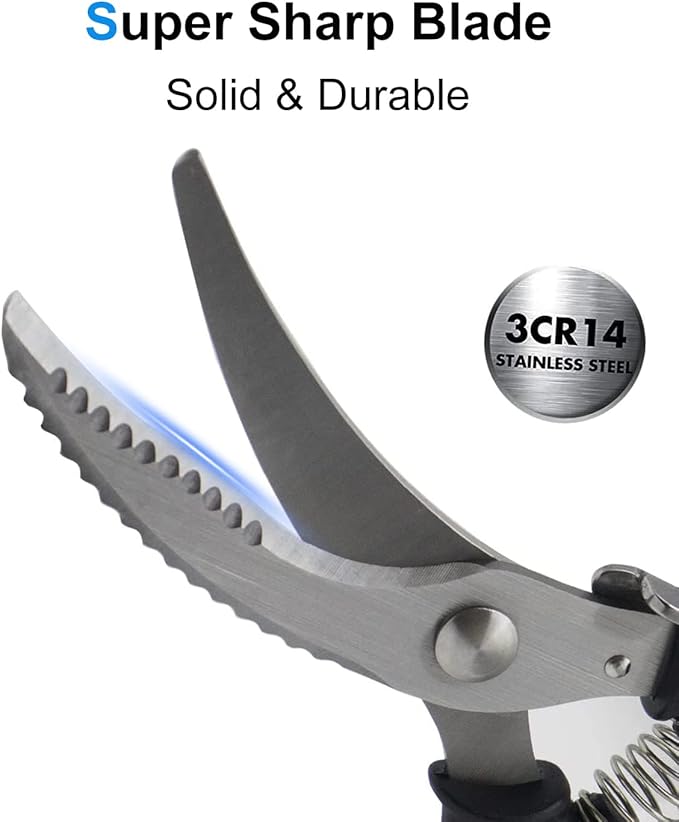 Kitchen Shears, [Easier Spatchcock] Heavy Duty Kitchen Scissors, All Purpose for Food Turkey Fish Meat Chicken Bone Cutting, Ultra Sharp Poultry Shears for Cooking, Barbecue, Dishwasher Safe