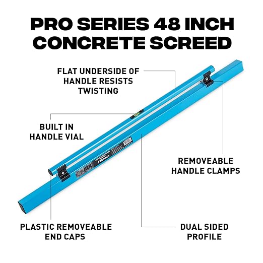 OX TOOLS Pro Series 48 Inch Concrete Screed with Leveling Vial | Heavy Duty Structural Alloy | Ergonomic Handle Grip | Lightweight & Reversible | Internal Strength Support Bars | 1200mm | P021312