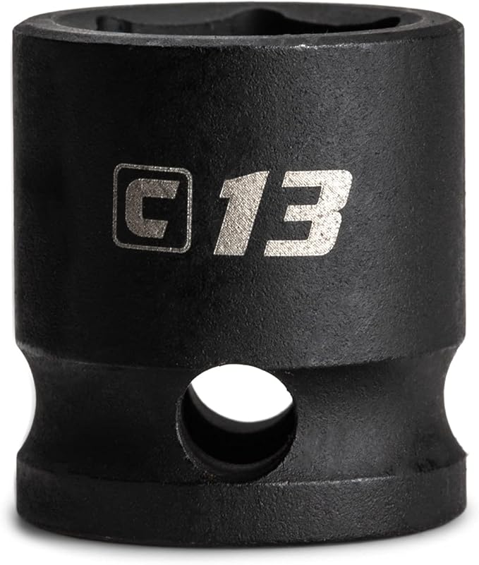 Capri Tools 13 mm Stubby Impact Socket, 3/8 in. Drive, 6 Point, Metric